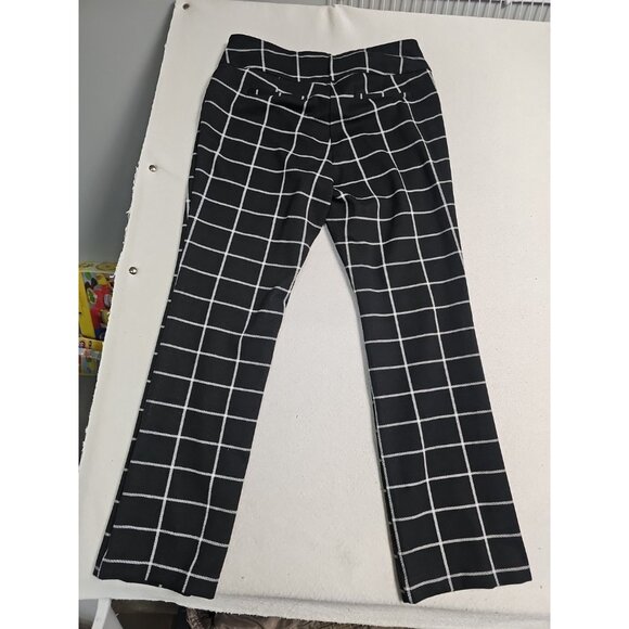 New York & Co The Whitney Pull-on Ponte Windowpane Womens XL BLACK Stretch NEW - Picture 7 of 7